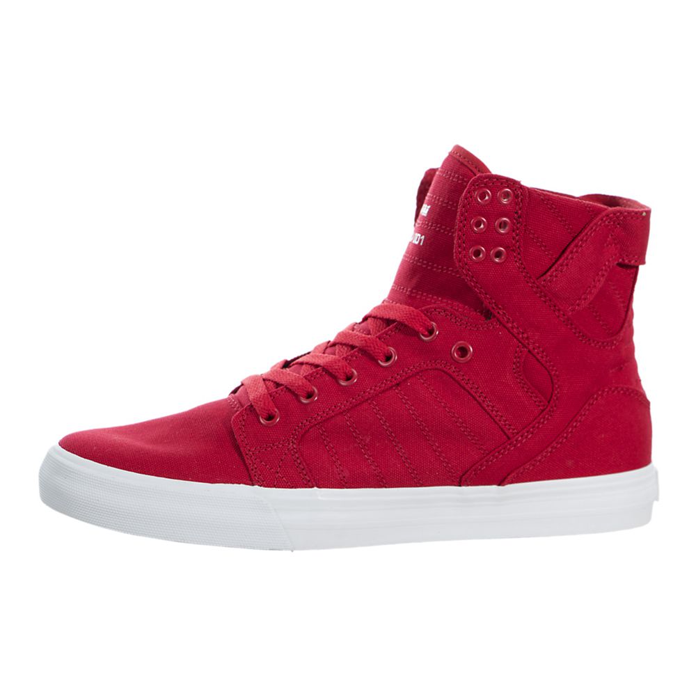 Baskets Montantes Supra SkyTop Rouge Red/White Homme | KYL-28318591